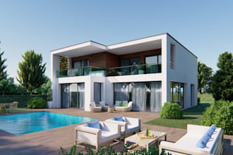 create exterior  3d modeling and rendering
