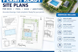 create professional permit ready site plans for deck, pool, shed and additions