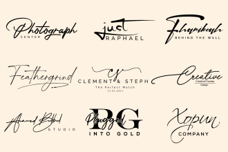 design handwritten, signature, cursive, wedding, photography logo