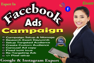 be your facebook ads campaign manager to setup fb ads campaign