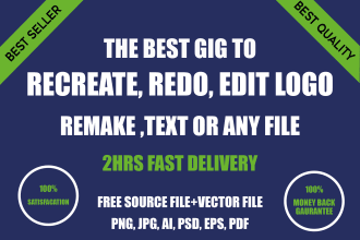 redo, recreate, remake, edit logo, jpg into vector