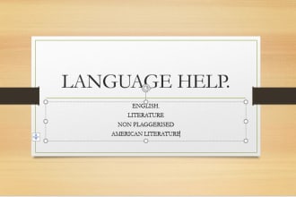 assist with your english, literature and linguistics tasks