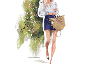 create fashion illustrations in haute couture and street style
