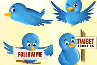 send 5 tweets to my 5 account with over 15000 FOLLOWERS on Twitter about you or your company
