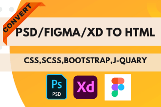 convert ,clone,copy,design psd,figma,xd to html or wordpress