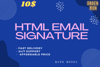 design clickable HTML email signature in 3 hours