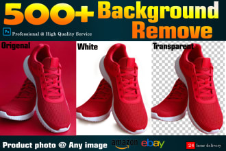 do 500 images background remove, white or transparent