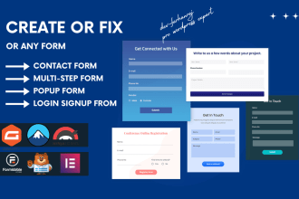 create, fix or redesign contact form, gravity form, ninja form, formidable form