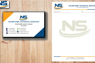 design professional visiting card, logo, letterhead, envelop