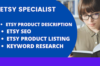setup etsy shop store, description, listing and SEO