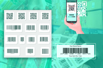 create  bar code qr code isbn label for your  products