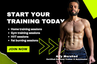 be your virtual online personal trainer in live sessions