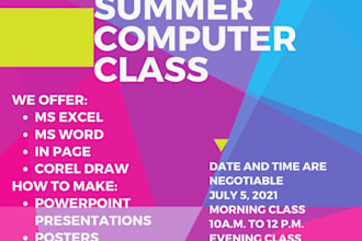 teach you ms office, word, excel, power point on zoom