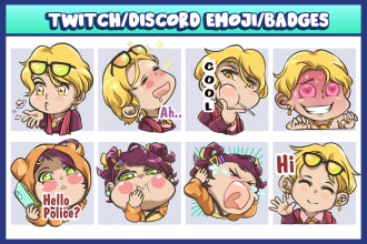 draw funny cute emotes, emoticon or emoji for twitch