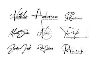 design handwritten, signature, scripted, cursive logo