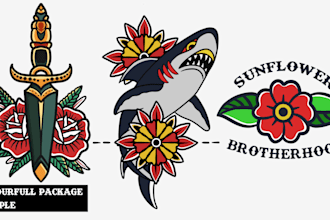 design timeless old school tattoo illustration
