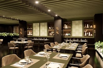 create interior design of restaurants, office, cafe