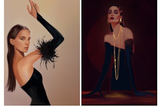 draw a digital fashion illustration