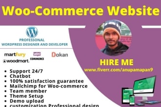 do modern ecommerce website, woocommerce store, online multivendor store