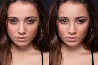 do natural skin retouching, beauty retouch and edit images in photoshop