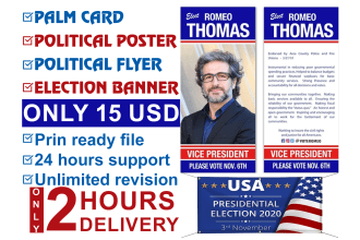 professional political palm, poster, flyer, banner design