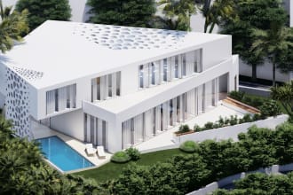 do architectural 3d models, renders using rhino, sketchup