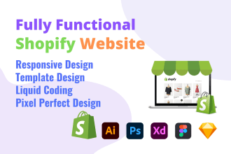 convert figma, sketch, PSD, xd to shopify landing page, shopify website