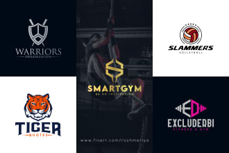 do a stunning fitness gym health sports warrior initial gaming team logo design