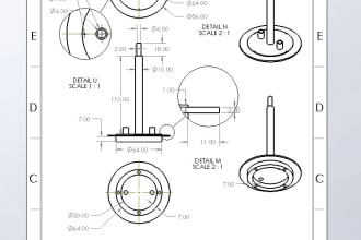 create 2d engineering drawings, mechanical drawings, technical drawings