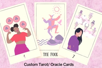 illustrate tarot cards, oracle or other cards