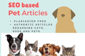 write veterinary related, pet articles and animal blogs