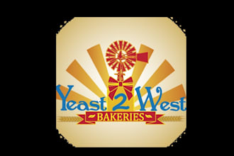 design yeast 2 west bakeries logo in 1 day