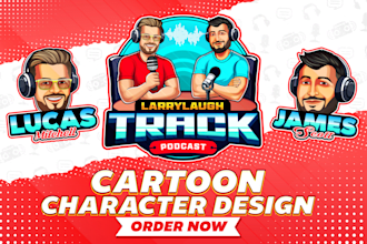 create cartoon mascot logo design with custom character illustration