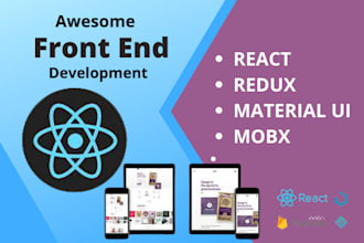 create front end web development in react js and javascript