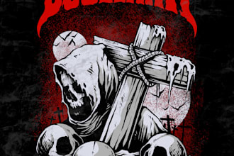 create dark art,heavy metal illustration