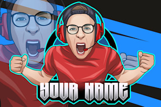 design gaming twitch, youtube, mascot logo and avatar