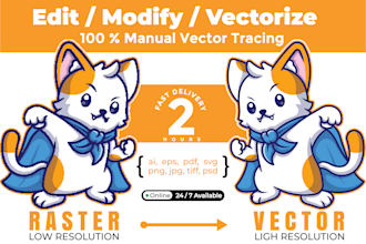 vectorize image or convert logo into vector ai eps svg etc