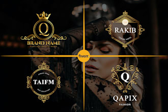 design luxury jewelry brand logo gold and diamond