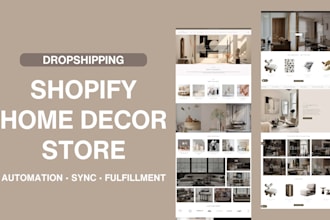 build a luxury home decor shopify dropshipping store website