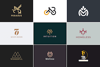 do bold monogram initial letters elegant logo in 24 hours