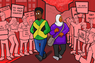 do a political cartoon for blogs or social media