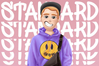 draw stylized cartoon character hypebeast for you