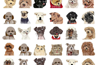design animal emoticon, stickers, character