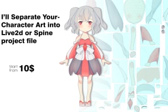 separate your character art into live2d or spine