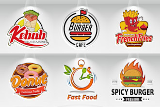 design modern fast food, cafe, bakery, BBQ, chef restaurant logo