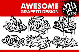 create graffiti logo or graffiti illustration in 24 hours