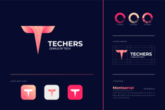 create unique modern timeless startup tech saas software app website logo design