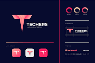 create modern timeless tech, startup, saas, software, app, website logo design