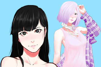 draw your profile picture into anime with 60s sketch to finish timelapse video