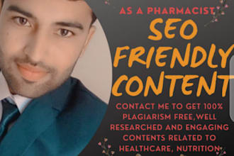 write medical articles or healthcare blogs as a pharmacist